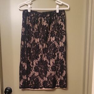 Apt. 9 Black and Cream Lace Pencil Skirt